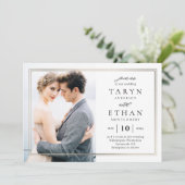 Posh Border Photo Weduwen Invitation PBD Kaart (Staand voorkant)