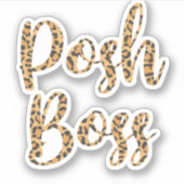 Posh Boss 3" Laptop Decal | Luipaard gedrukt Sticker (Voorkant)