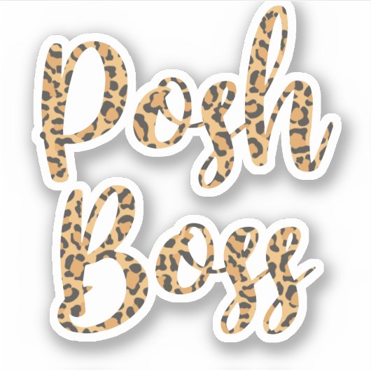 Posh Boss 3" Laptop Decal | Luipaard gedrukt Sticker (Voorkant)