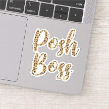Posh Boss 3" Laptop Decal | Luipaard gedrukt