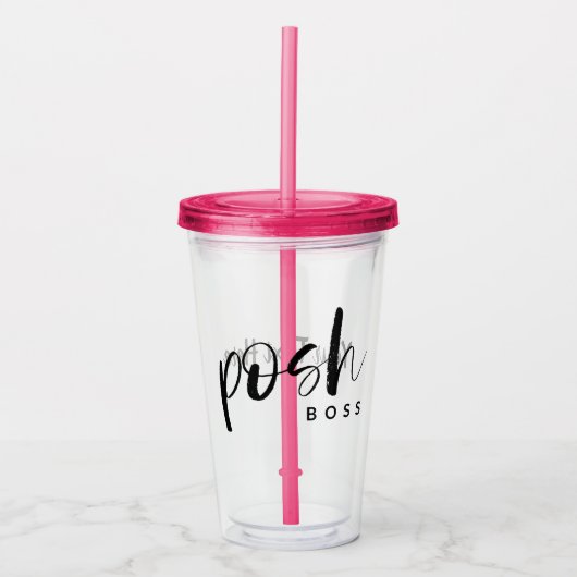 Posh Boss - Gepersonaliseerd Acryl Drinkbeker (Voorkant)