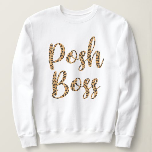 Posh Boss Leopard Gedrukt Pullover Sweatshirt (Design voorkant)