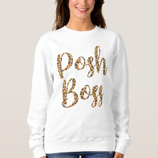Posh Boss Leopard Gedrukt Pullover Sweatshirt (Voorkant)
