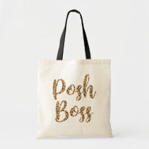 Posh Boss Leopard Gedrukte Canvas tas