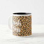 Posh Boss Leopard Gedrukte koffie Mok (Voorkant links)