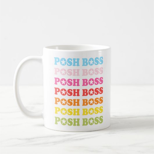 Posh Boss Star Studded Rainbow Coffee Mok (Links)