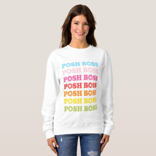 Posh Boss Star Studded Rainbow Sweater (Voorkant volledig)