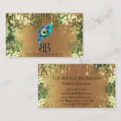 Posh Bougie Glittery Bohemian Blue Florals Drip2 Visitekaartje (Voorkant / Achterkant)