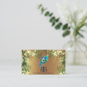 Posh Bougie Glittery Bohemian Blue Florals Drip2 Visitekaartje (Staand voorkant)