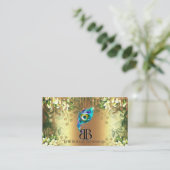Posh Bougie Glittery Bohemian Blue Florals Drivers Visitekaartje (Staand voorkant)