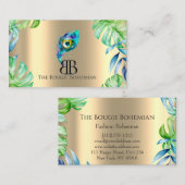 Posh Bougie Glittery Bohemian Blue Florals Tropisc Visitekaartje (Voorkant / Achterkant)