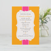 Posh Bridal Shower Invitation {Oranje & Roze} Kaart (Staand voorkant)