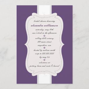Posh Bridal Shower Invitation {Paars} Kaart