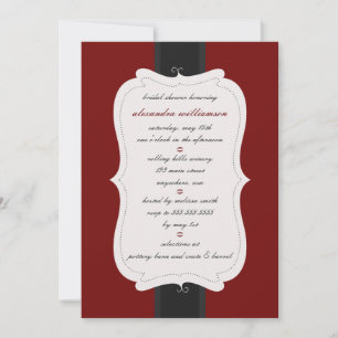 Posh Bridal Shower Uitnodiging {rood & zwart}