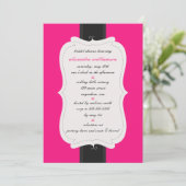 Posh Bridal Shower Uitnodiging {Roze & Zwart} (Staand voorkant)