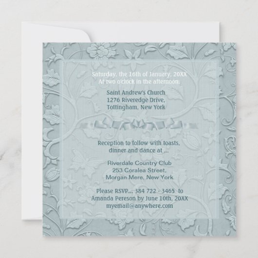 Posh Cats Aqua Blue bruiloft uitnodiging (Achterkant)