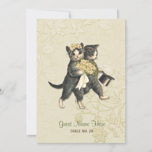 Posh Cats - Dual Use Wedding - Escort Card - 3a Kaart (Voorkant)