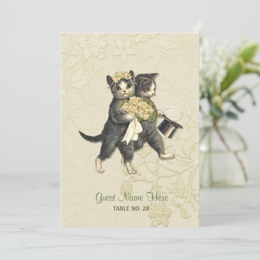 Posh Cats - Dual Use Wedding - Escort Card - 3a Kaart (Staand voorkant)