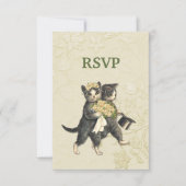Posh Cats Ivoren bruiloft RSVP (Voorkant)
