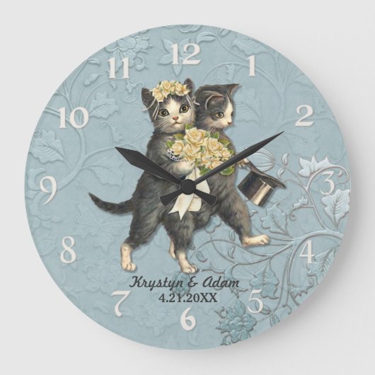 Posh Cats Wedding Blue Grote Klok (Voorkant)