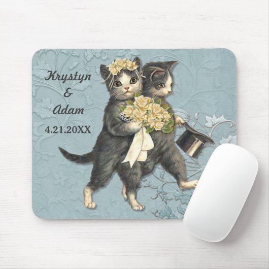Posh Cats Wedding Blue Muismat (Met muis)