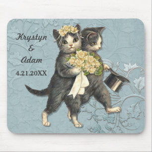 Posh Cats Wedding Blue Muismat