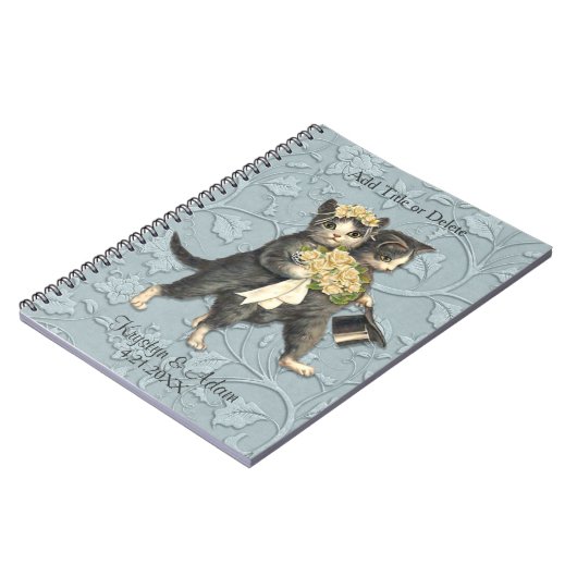 Posh Cats Wedding Blue Notitieboek (Linkerzijde)