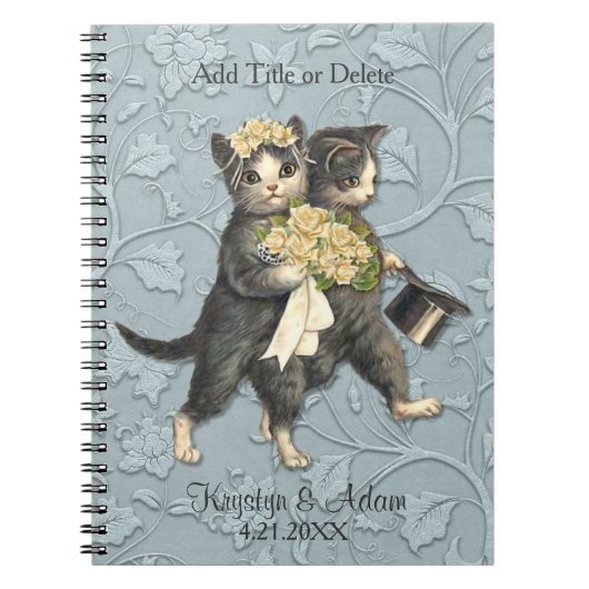 Posh Cats Wedding Blue Notitieboek (Voorkant)