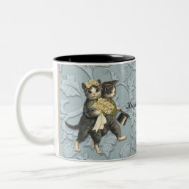Posh Cats Wedding Blue Tweekleurige Koffiemok