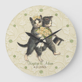 Posh Cats Wedding Ivory Grote Klok
