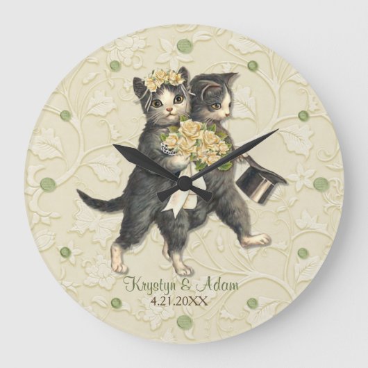 Posh Cats Wedding Ivory Grote Klok (Voorkant)
