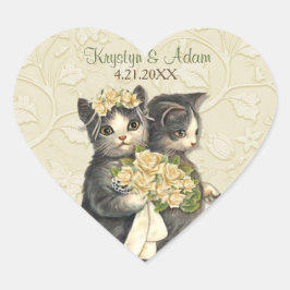 Posh Cats Wedding Ivory Hart Sticker