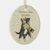 Posh Cats Wedding Ivory Keramisch Ornament (Rechts)