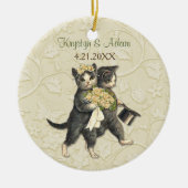 Posh Cats Wedding Ivory Keramisch Ornament (Voorkant)