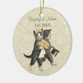 Posh Cats Wedding Ivory Keramisch Ornament (Links)