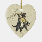 Posh Cats Wedding Ivory Keramisch Ornament (Rechts)