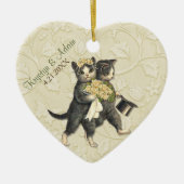 Posh Cats Wedding Ivory Keramisch Ornament (Voorkant)