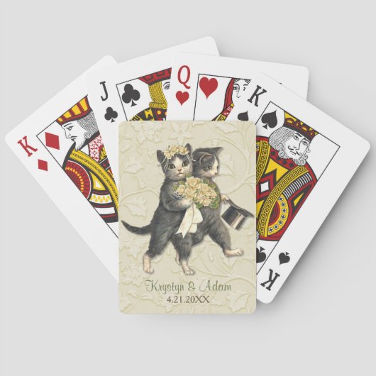 Posh Cats Wedding Ivory Speelkaarten (Achterkant)