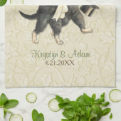 Posh Cats Wedding Ivory Theedoek (Gevouwen)