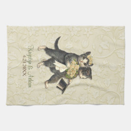 Posh Cats Wedding Ivory Theedoek