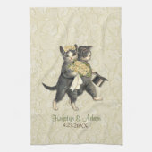 Posh Cats Wedding Ivory Theedoek (Verticaal)
