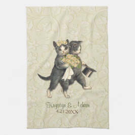 Posh Cats Wedding Ivory Theedoek