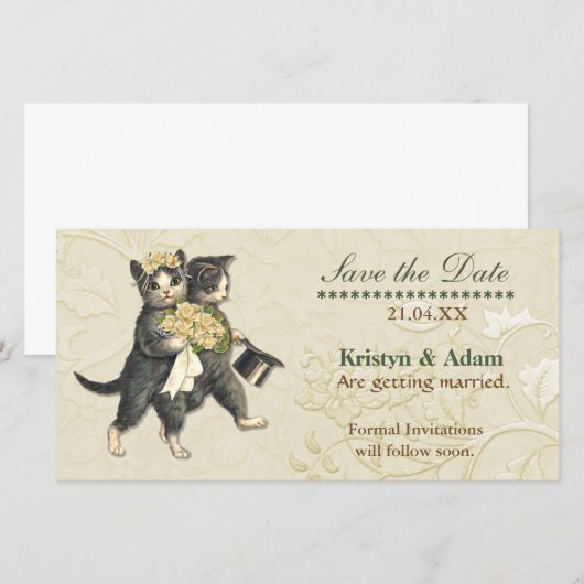 Posh Cats Wedding Save the Date (Voorkant / Achterkant)
