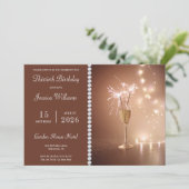 Posh Champagne, Sparkles & Lights Verjaardagsfeest Kaart (Staand voorkant)