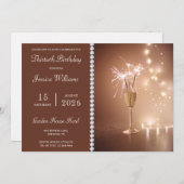 Posh Champagne, Sparkles & Lights Verjaardagsfeest Kaart (Voorkant / Achterkant)