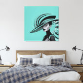 POSH CHIQUE COLLECTIE #1 (BLAUWGROEN) CANVAS AFDRUK (Insitu (Slaapkamer))