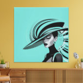 POSH CHIQUE COLLECTIE #1 (BLAUWGROEN) CANVAS AFDRUK (Insitu (Woonkamer))