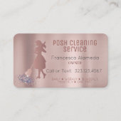 Posh Cleaning Service geborsteld Metallic Roos Gol Visitekaartje (Voorkant)