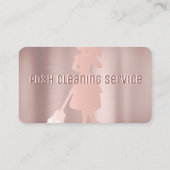 Posh Cleaning Service geborsteld Metallic Roos Gol Visitekaartje (Achterkant)