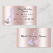 Posh Cleaning Service Roze Metallic & Iridescent Visitekaartje (Voorkant / Achterkant)